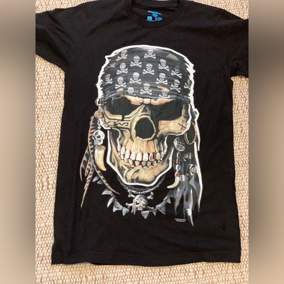 Liquid Blue Mare black 2013 skeleton pirate skull t shirt-Small - Picture 1 of 3
